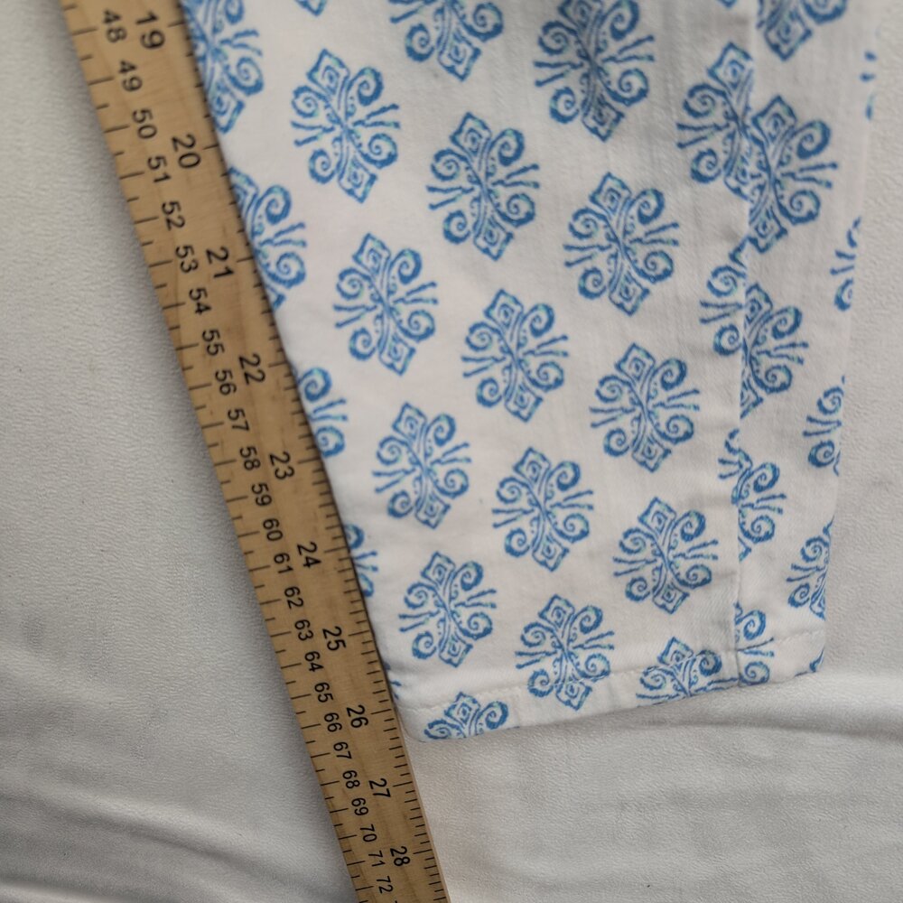 Vineyard Vines Blue Tile Print Skinny Jeans Women's Size 4 - Picture 10 of 12